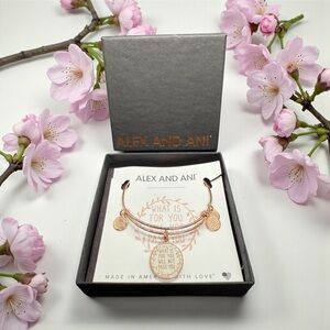 💕ALEX AND ANI💕What Is For You Will Not Pass You Charm Bangle with Gift Box/NWOT